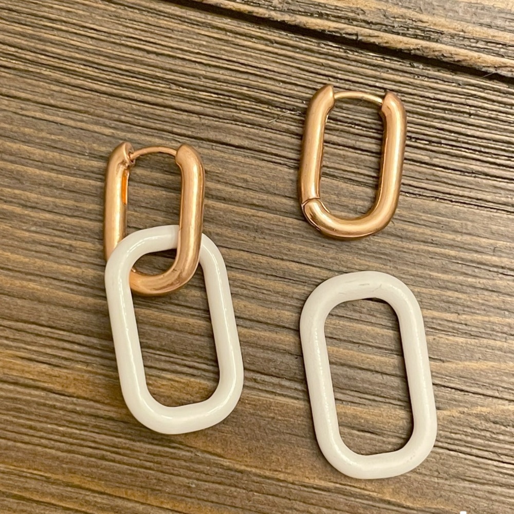 Lottie Rose Gold Link Earrings